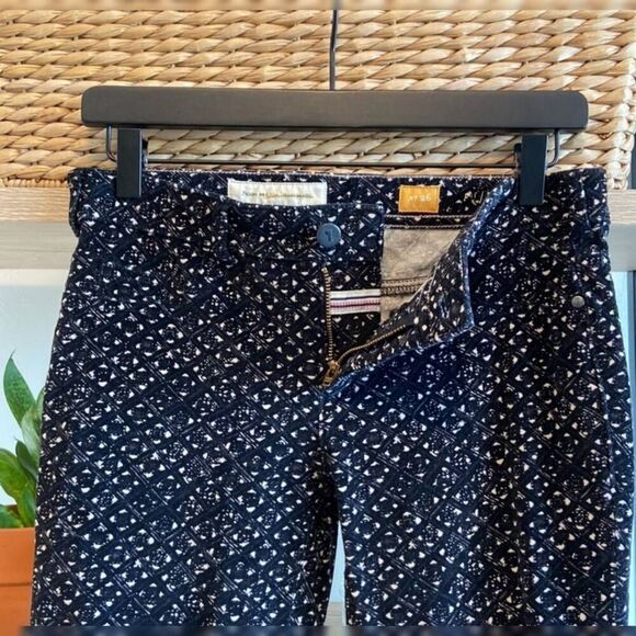 Anthropologie Pilcro Letterpress Serif Corduroy Skinny Pants Black Pattern 26 - Picture 4 of 10